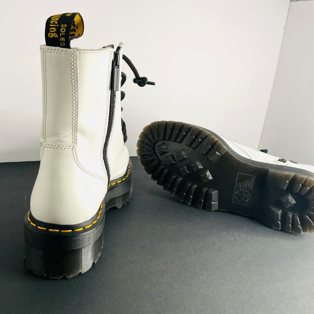 Dr. Martens Jadon White Platform Boots Side Zip US Men’s 9 UK 8 EU 42 - Picture 5 of 7
